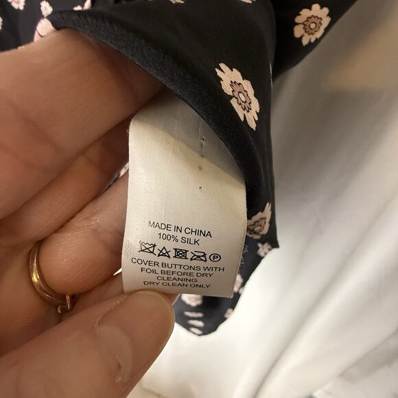 Kate Spade Live Colorfully Silk Sleeveless Floral Blouse Micro Pleating Top‎ M - Picture 6 of 7